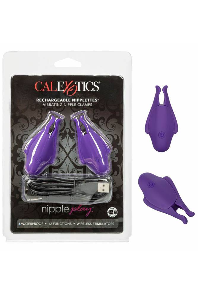 Cal Exotics - Nipple Play - Rechargeable Nipplettes - Purple - Stag Shop