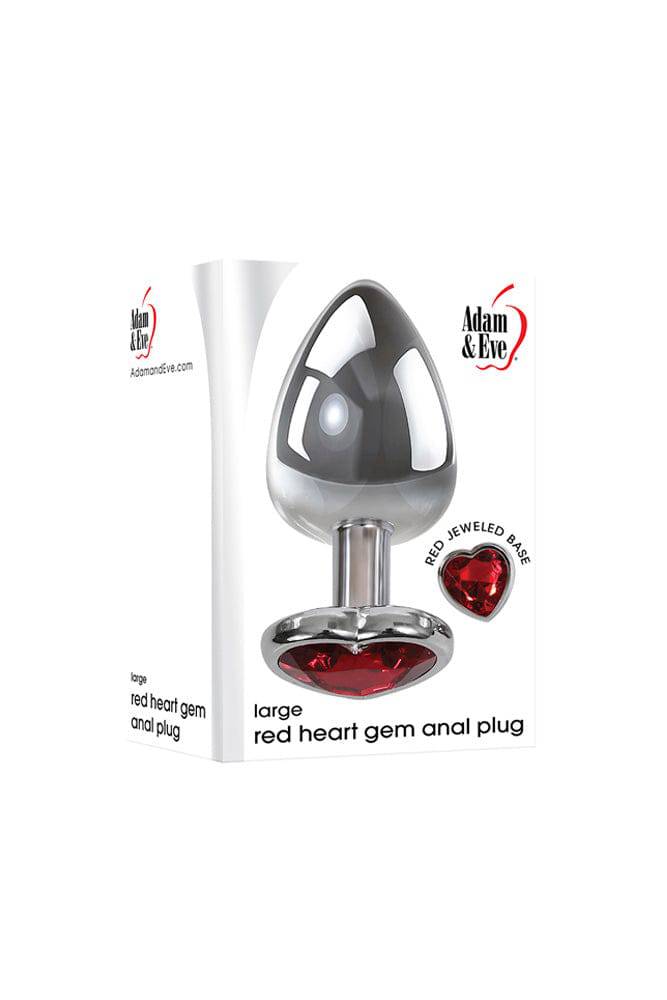 Adam & Eve - Red Heart Gem Anal Plug - Assorted Sizes - Stag Shop