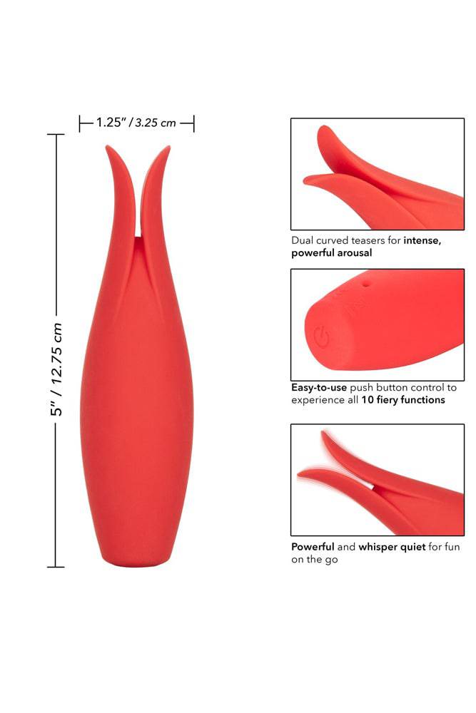Cal Exotics - Red Hot - Fury Fluttering Tip Vibrator - Red - Stag Shop