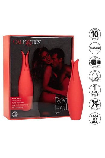 Cal Exotics - Red Hot - Fury Fluttering Tip Vibrator - Red - Stag Shop