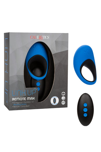Cal Exotics - Link Up - Max Remote Control Cock Ring - Blue/Black - Stag Shop