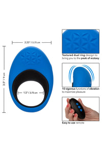 Thumbnail for Cal Exotics - Link Up - Max Remote Control Cock Ring - Blue/Black - Stag Shop