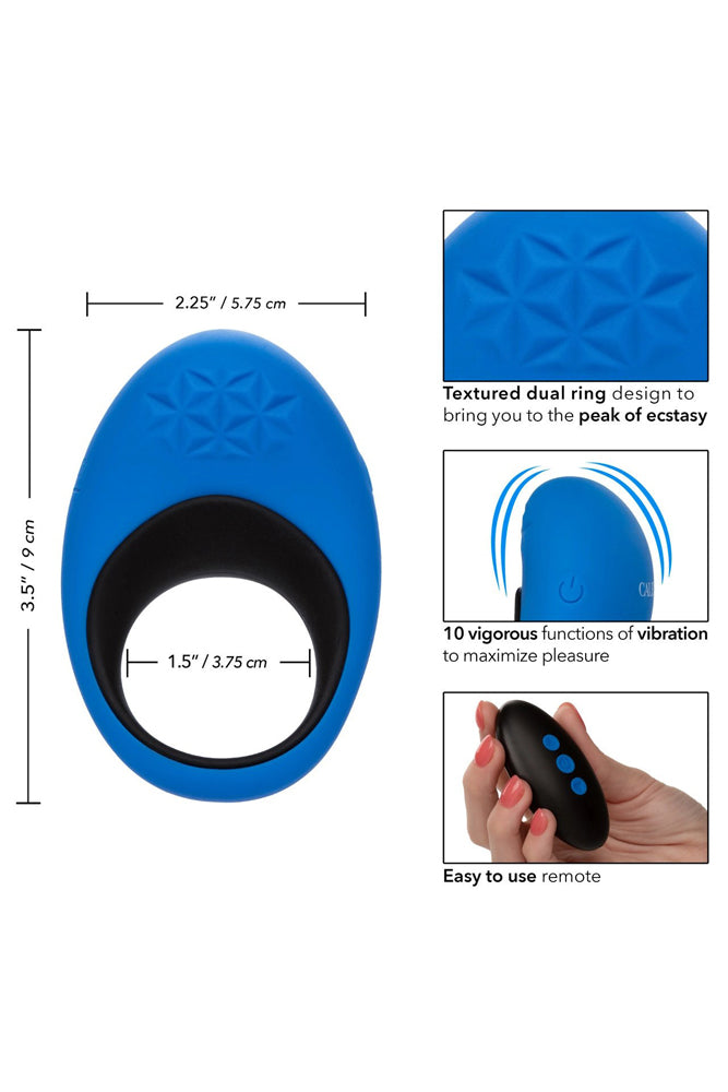 Cal Exotics - Link Up - Max Remote Control Cock Ring - Blue/Black - Stag Shop