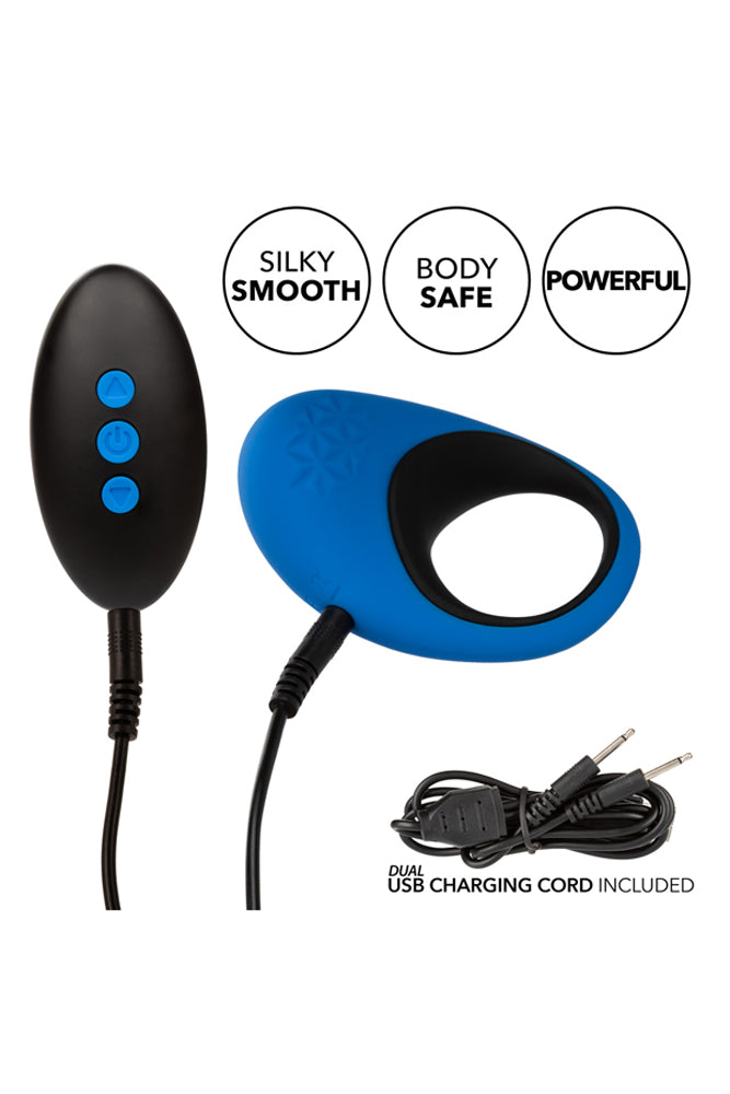 Cal Exotics - Link Up - Max Remote Control Cock Ring - Blue/Black - Stag Shop