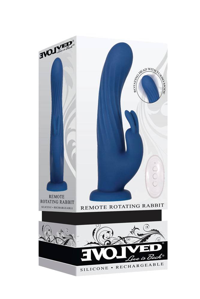 Evolved - Remote Rotating Rabbit Vibrator - Blue - Stag Shop