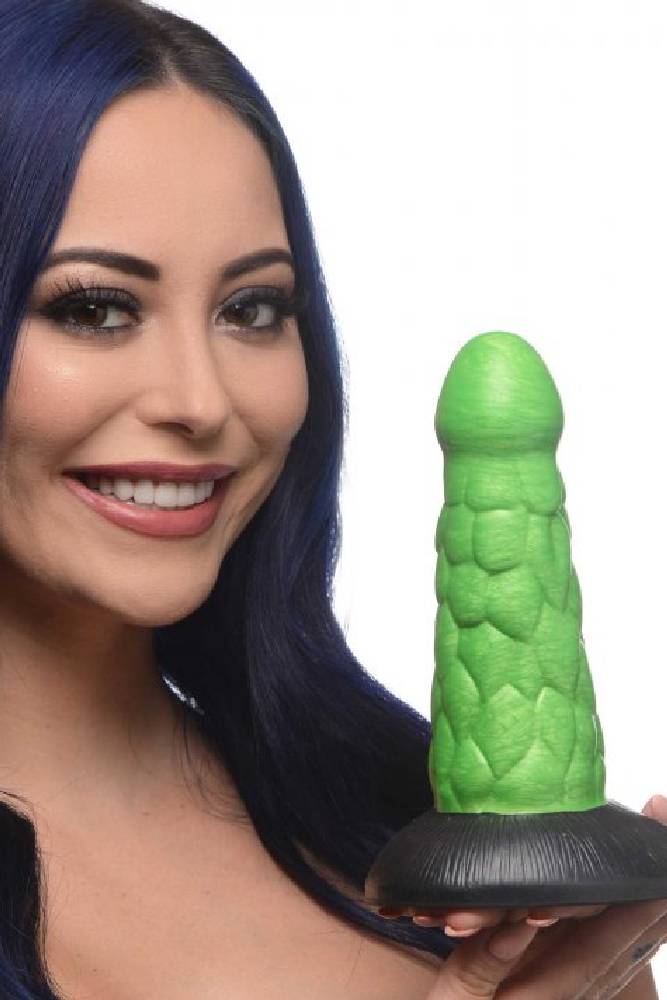 XR Brands - Creature Cocks - Radioactive Reptile Thick Silicone Dildo - Green - Stag Shop