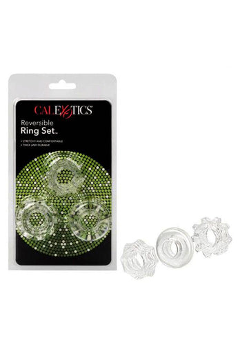 Cal Exotics - Reversible Cock Ring Set - Clear - Stag Shop