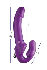 Thumbnail for XR Brands - Strap U - Revolver 7x - Thick Vibrating Strapless Strap-on - 7 Inch - Purple - Stag Shop