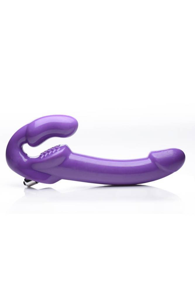 XR Brands - Strap U - Revolver 7x - Thick Vibrating Strapless Strap-on - 7 Inch - Purple - Stag Shop