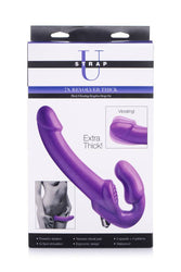 XR Brands - Strap U - Revolver 7x - Thick Vibrating Strapless Strap-on - 7 Inch - Purple - Stag Shop