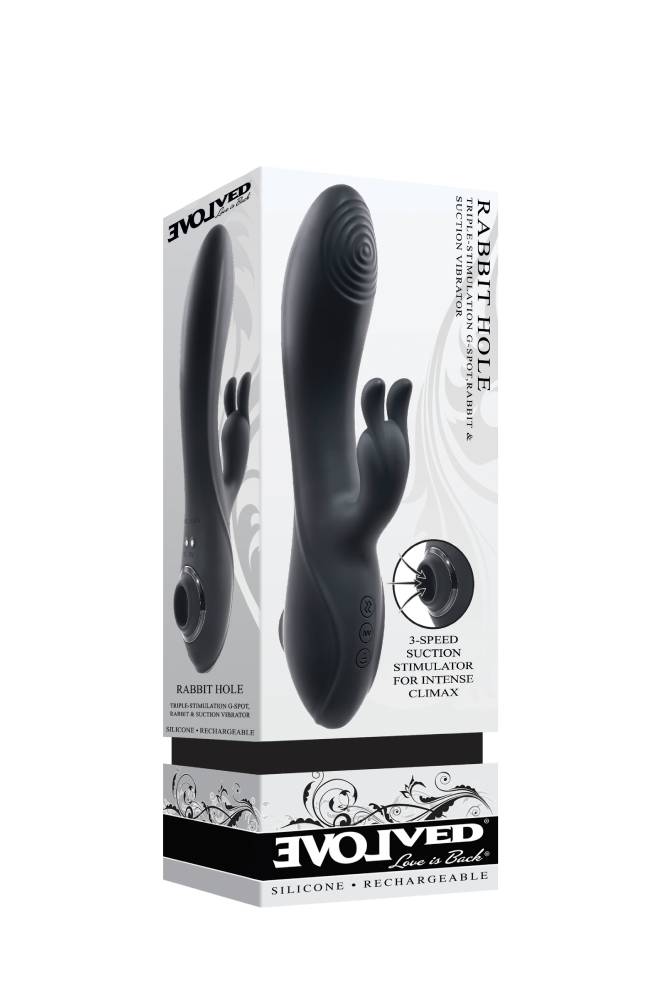 Evolved - Rabbit Hole Triple Stimulation Vibrator - Black - Stag Shop