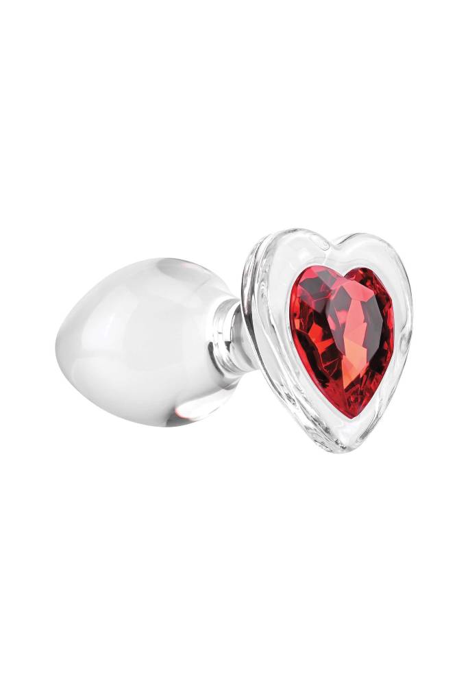 Adam & Eve - Red Heart Gem Glass Plug - Assorted Sizes - Stag Shop