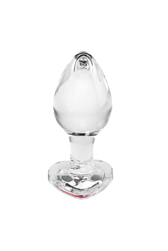 Adam & Eve - Red Heart Gem Glass Plug - Assorted Sizes - Stag Shop