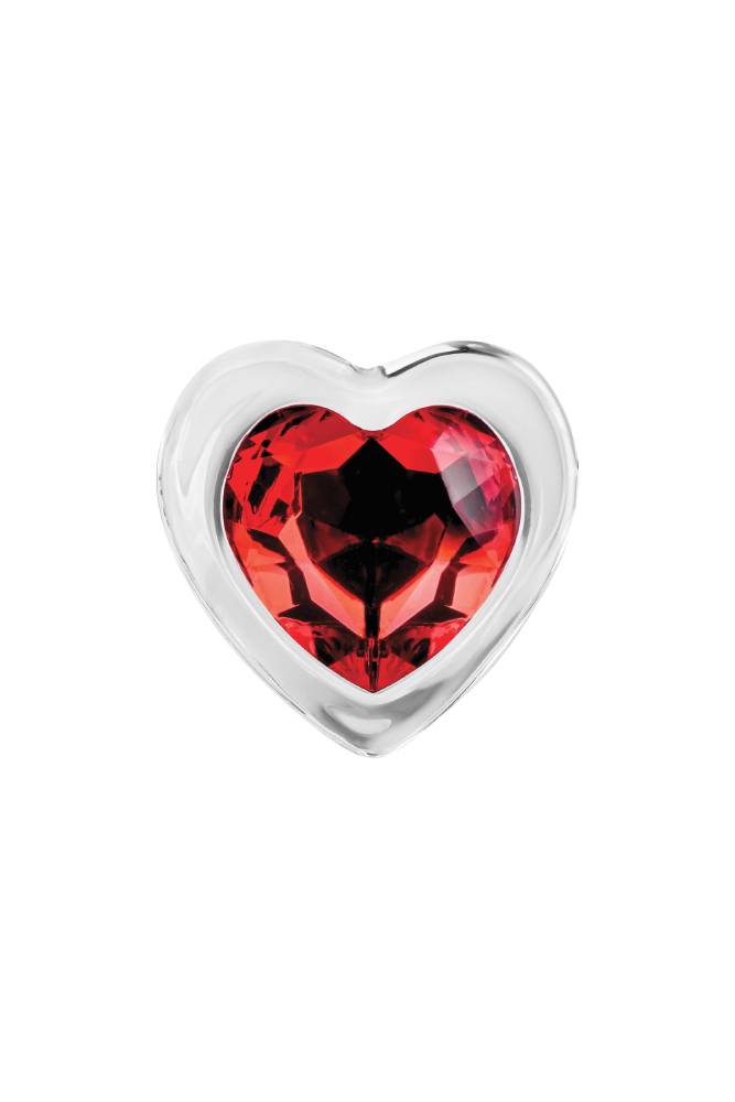 Adam & Eve - Red Heart Gem Glass Plug - Assorted Sizes - Stag Shop