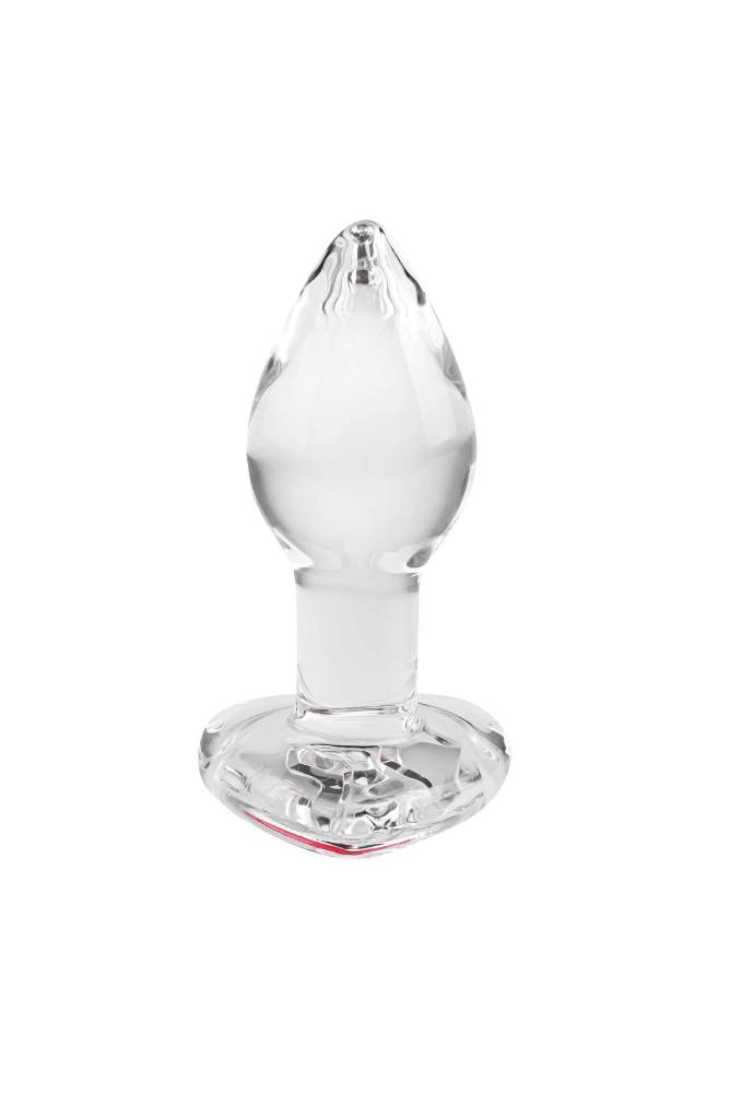 Adam & Eve - Red Heart Gem Glass Plug - Assorted Sizes - Stag Shop