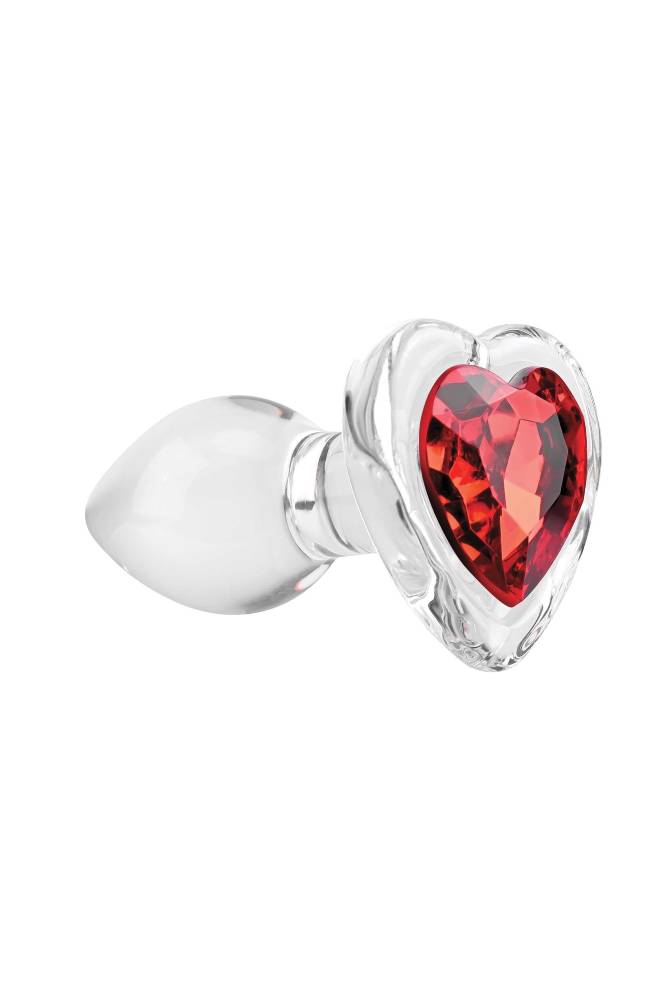 Adam & Eve - Red Heart Gem Glass Plug - Assorted Sizes - Stag Shop