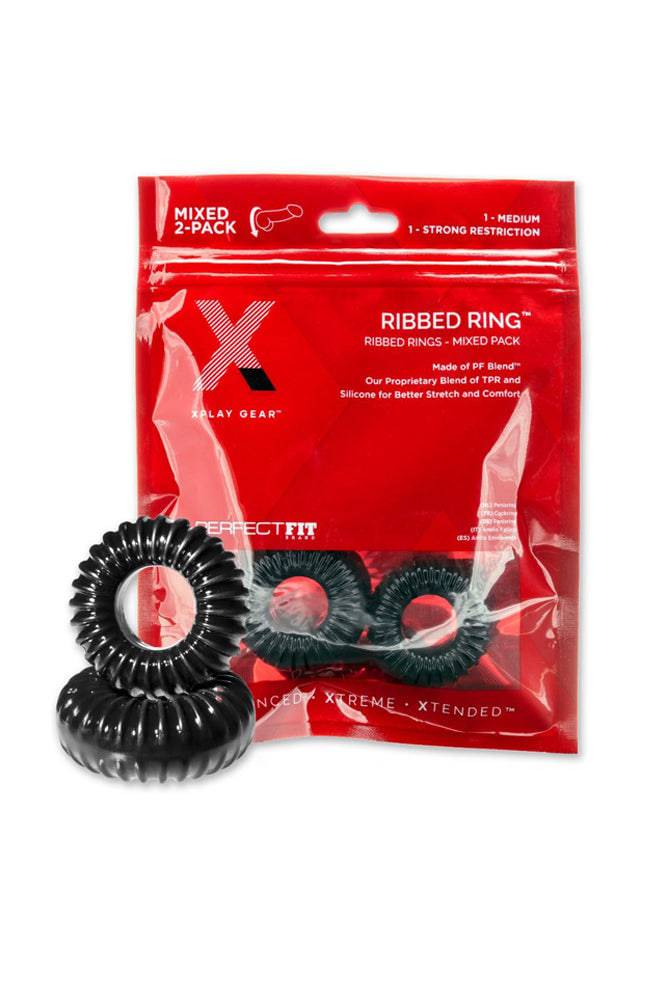 Perfect Fit - Xplay - Ribbed Cock Rings - Mixed 2pk - Stag Shop