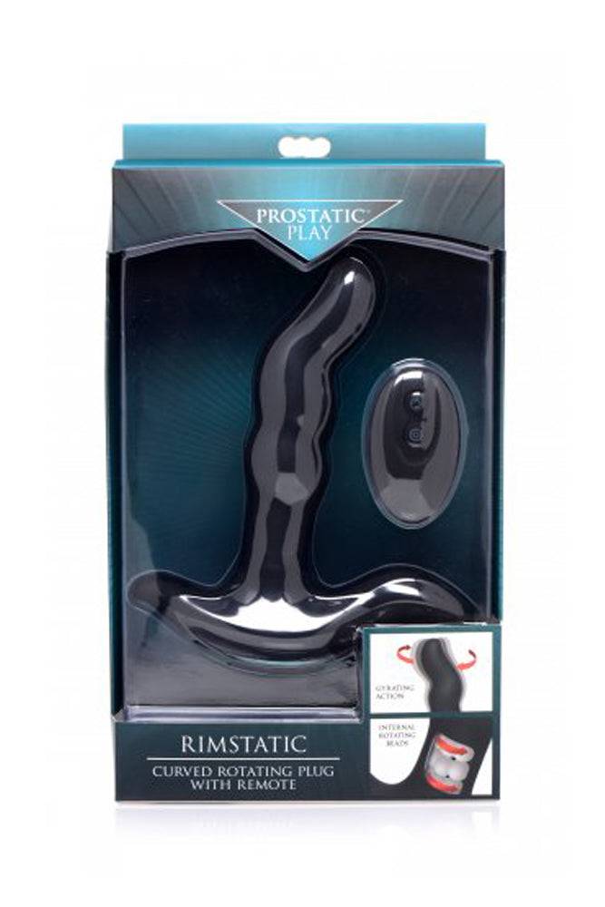 XR Brands - Prostatic Play - Rimstatic Rotating Prostate Plug & Remote - Black - Stag Shop