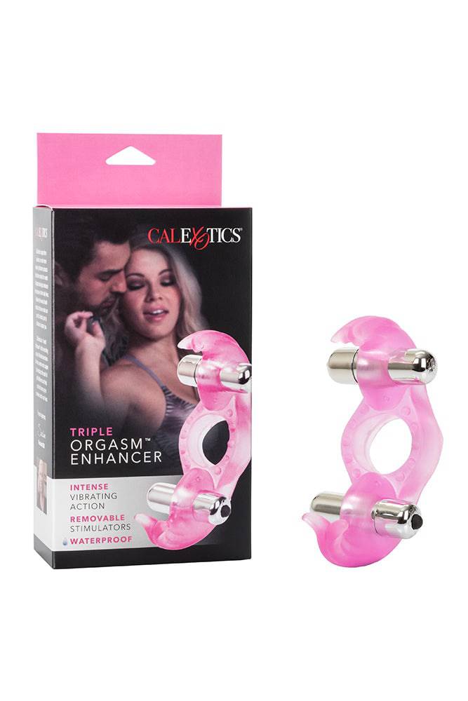 Cal Exotics - Couples Enhancer - Triple Orgasm Enhancer Cock Ring - Pink - Stag Shop