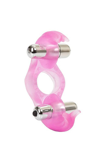 Cal Exotics - Couples Enhancer - Triple Orgasm Enhancer Cock Ring - Pink - Stag Shop