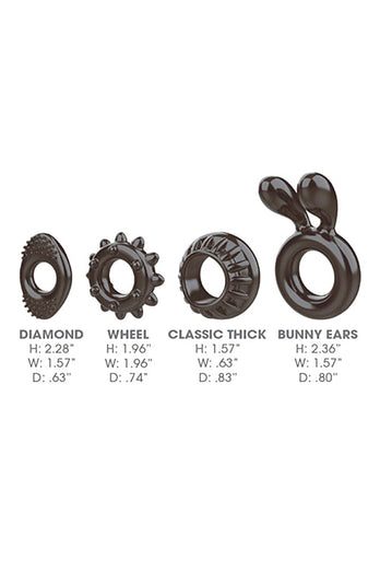 Zero Tolerance - Ring My Bell Cock Ring Set - Black - Stag Shop