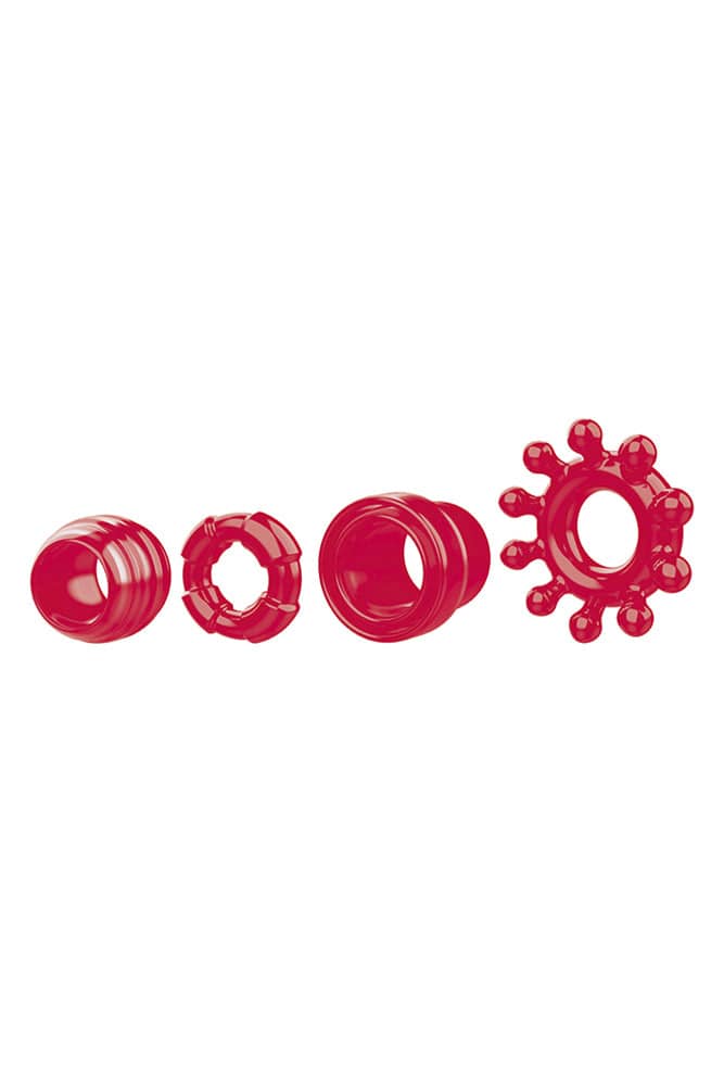 Zero Tolerance - Ring The Alarm Cock Ring Set - Red - Stag Shop
