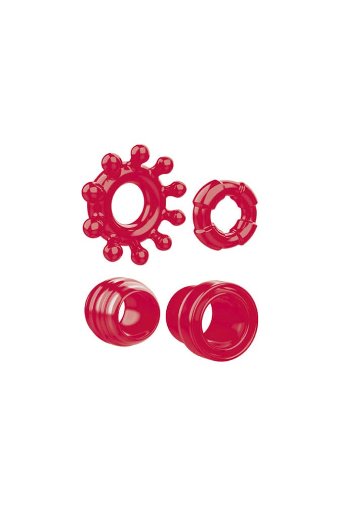 Zero Tolerance - Ring The Alarm Cock Ring Set - Red - Stag Shop