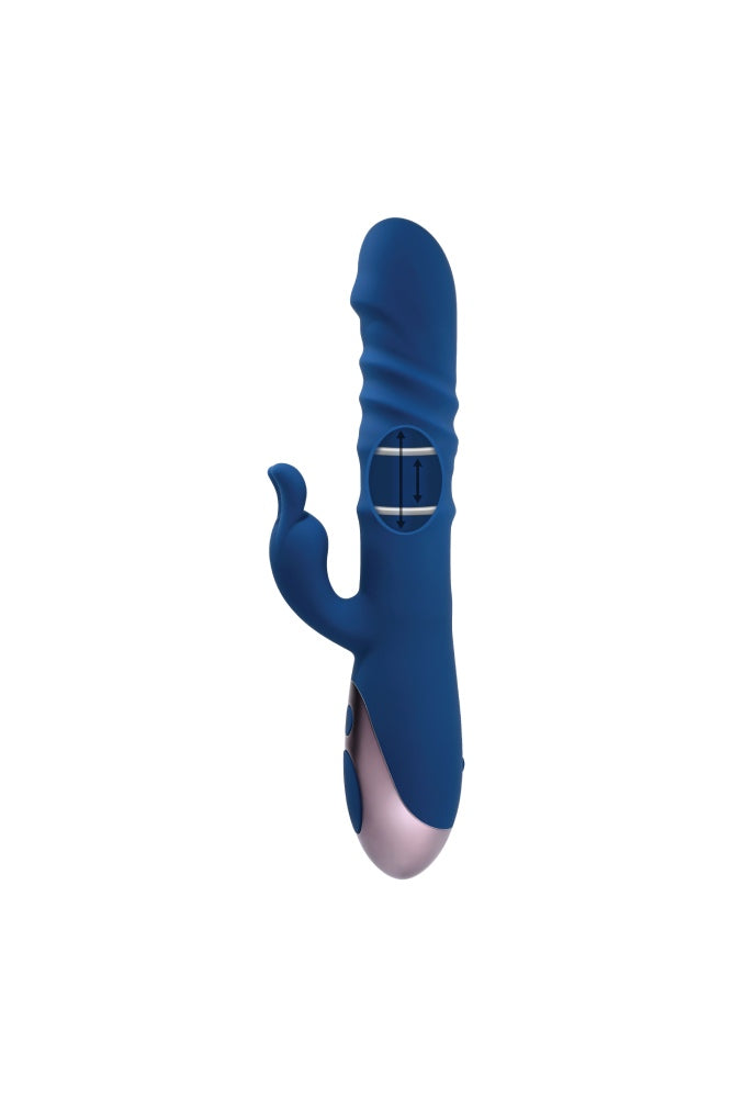 Evolved - The Ringer Thrusting Rabbit Vibrator - Blue - Stag Shop