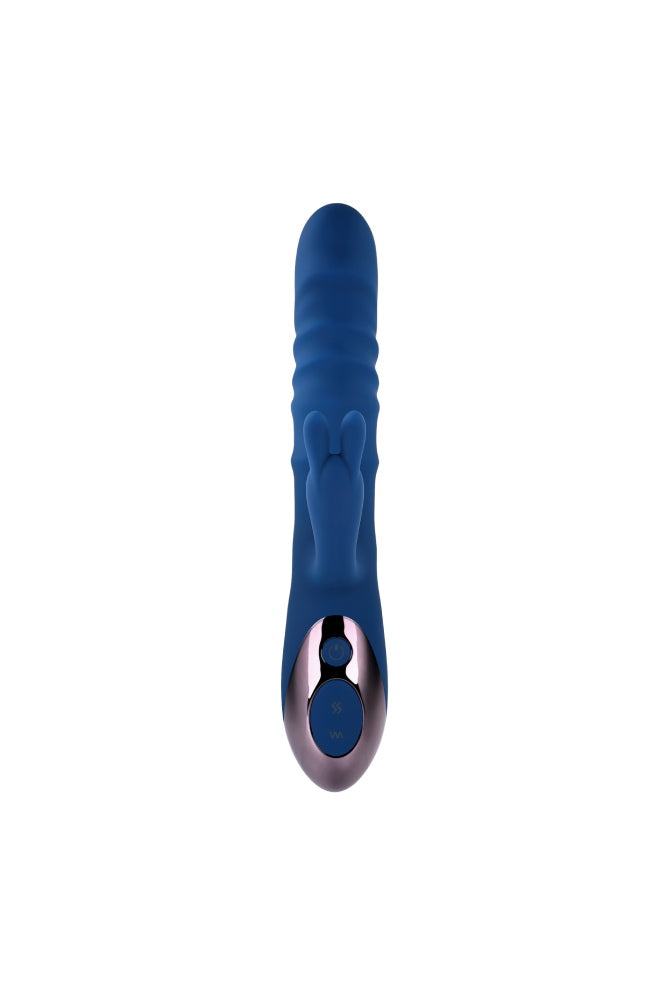 Evolved - The Ringer Thrusting Rabbit Vibrator - Blue - Stag Shop