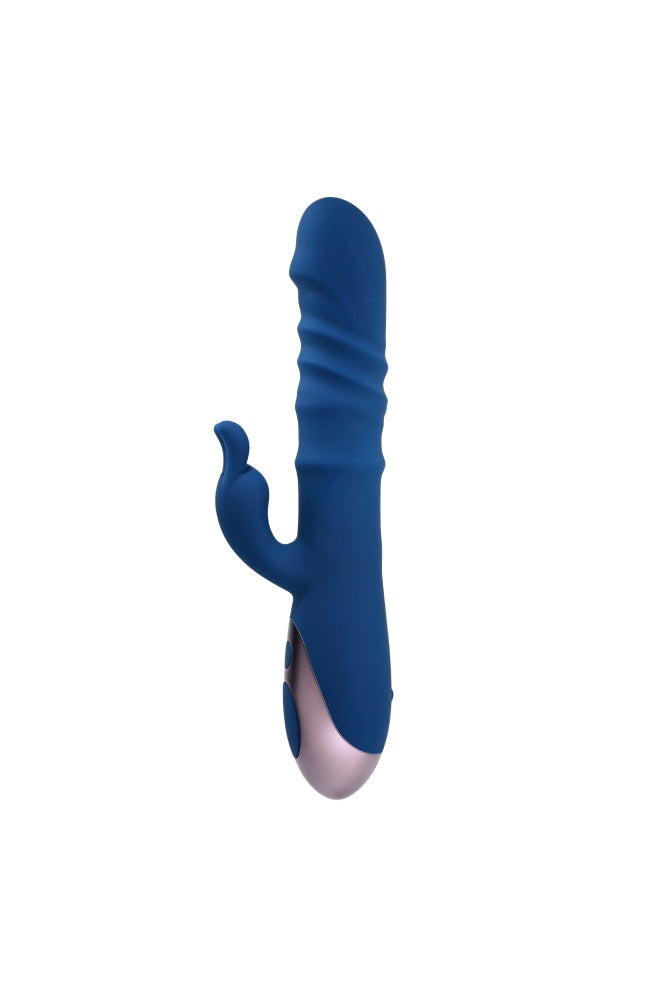 Evolved - The Ringer Thrusting Rabbit Vibrator - Blue - Stag Shop