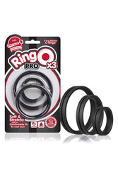Screaming O - RingO Pro Silicone Cock Ring Set - 3 pack - Black - Stag Shop