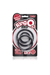 Screaming O - RingO Pro Silicone Cock Ring Set - 3 pack - Black - Stag Shop