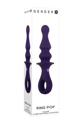 Evolved - Gender X - Ring Pop Vibrating Butt Plug - Purple - Stag Shop