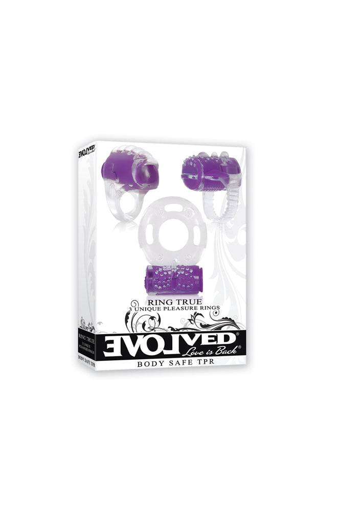 Evolved - Ring True Pleasure Ring Trio - Purple - Stag Shop