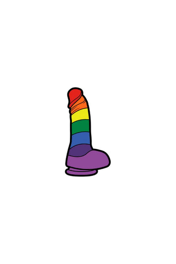 Wood Rocket - Rainbow Dildo Enamel Pin - Stag Shop