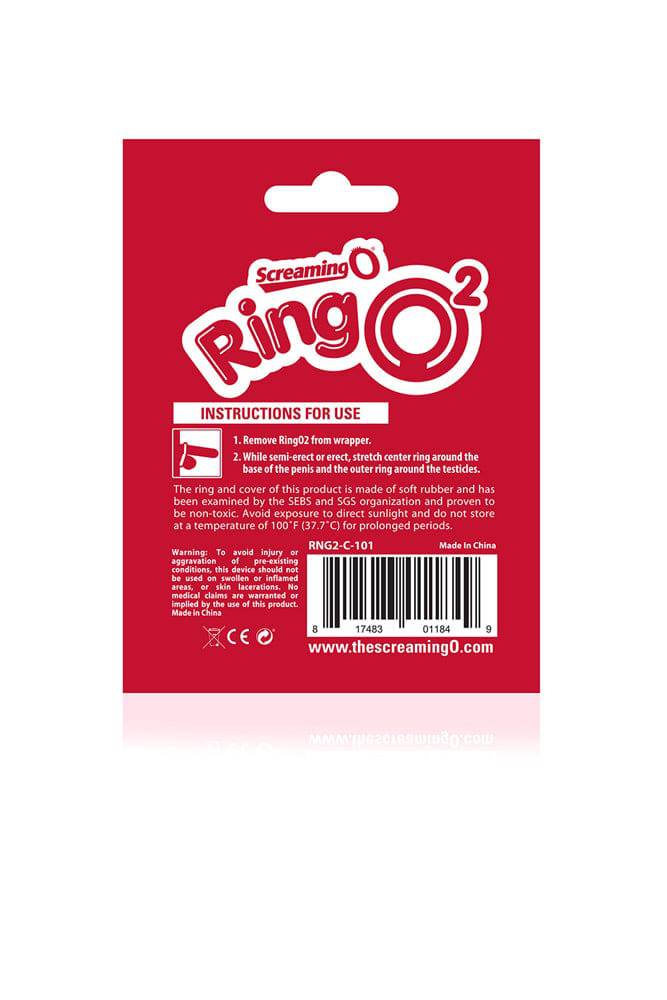 Screaming O - RingO - 2 Double Cock Ring with Ball Ring - Clear - Stag Shop