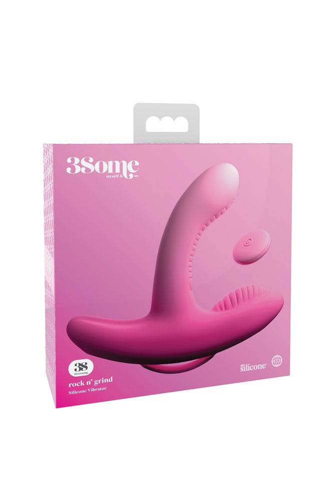 Pipedream - 3Some - Rock N' Grind Vibrator - Pink - Stag Shop