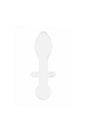 Shots Toys - Chrystalino - Rocker Glass Butt Plug - White - Stag Shop
