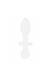 Shots Toys - Chrystalino - Rocker Glass Butt Plug - White - Stag Shop