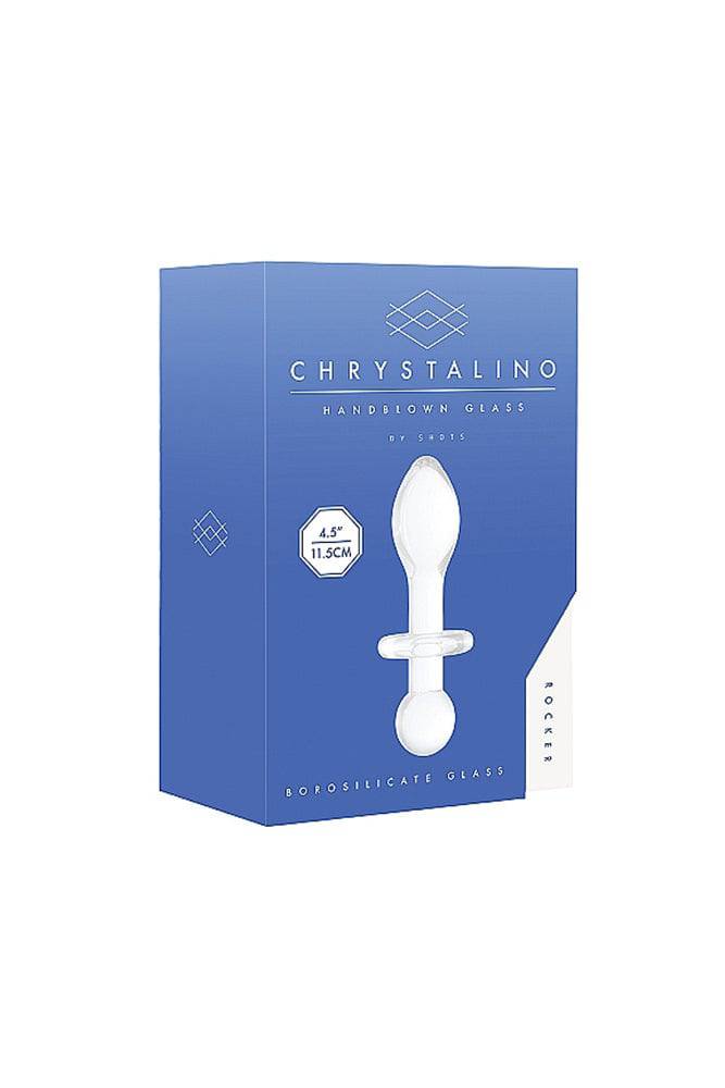 Shots Toys - Chrystalino - Rocker Glass Butt Plug - White - Stag Shop