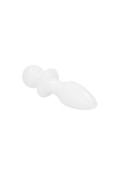 Shots Toys - Chrystalino - Rocker Glass Butt Plug - White - Stag Shop