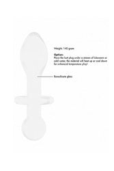 Shots Toys - Chrystalino - Rocker Glass Butt Plug - White - Stag Shop