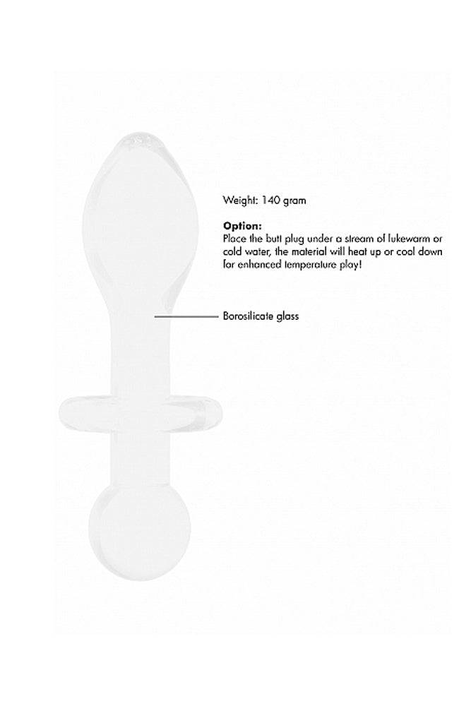 Shots Toys - Chrystalino - Rocker Glass Butt Plug - White - Stag Shop