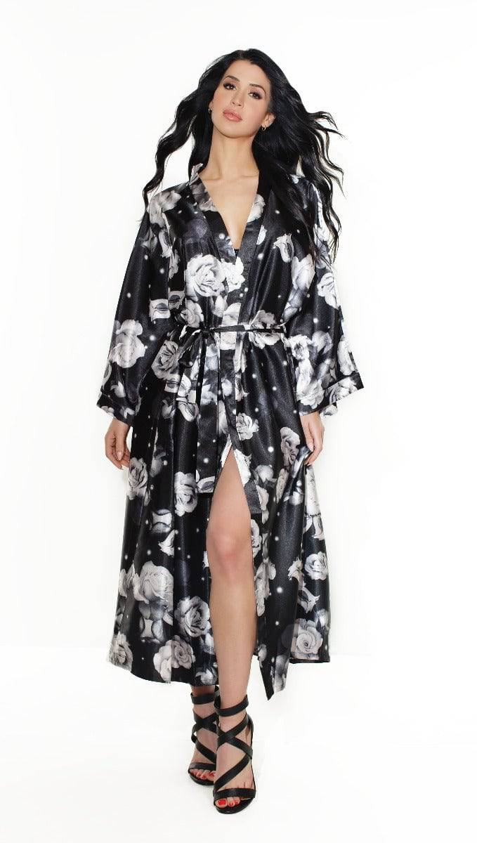 Coquette - Long Kimono - Black/Floral - OS - Stag Shop