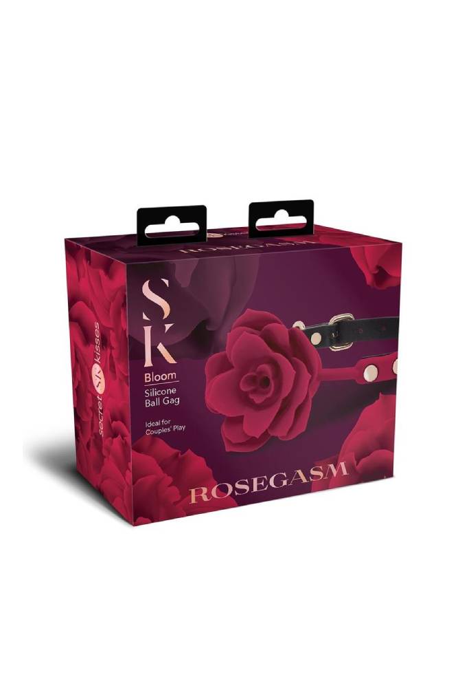 X-Gen - Secret Kisses - Rosegasm Bloom Silicone Ball Gag - Red - Stag Shop