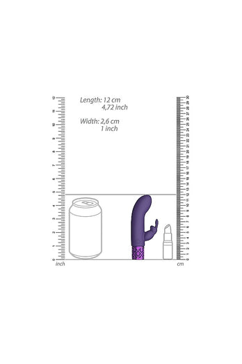 Shots - Royal Gems - Dazzling Rechargeable Mini Rabbit Vibrator - Purple - Stag Shop