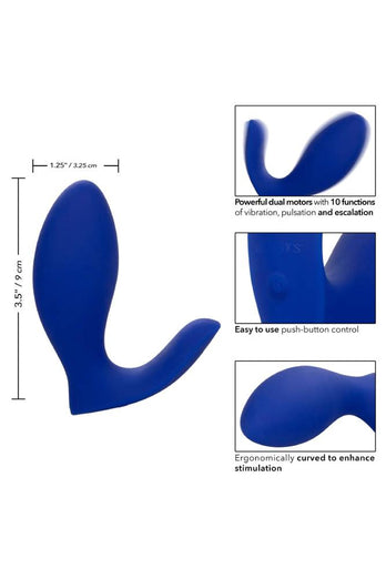 Cal Exotics - Admiral - Vibrating Prostate Rimming Probe - Blue - Stag Shop