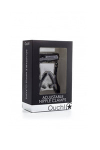 Thumbnail for Ouch by Shots Toys - Adjustable Nipple Clamps - Black - Stag Shop