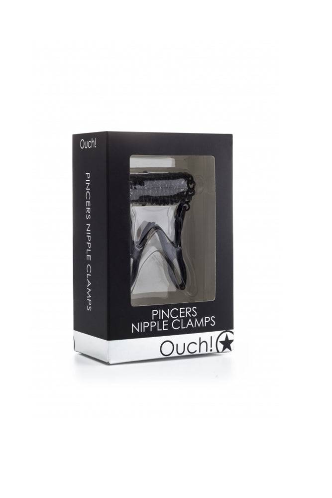 Ouch by Shots Toys - Pincers Nipple Clamps - Black - Stag Shop