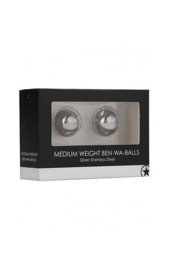 Ouch by Shots Toys - Medium Weight Ben Wa Balls - Silver - Stag Shop